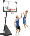 VEVOR Portable Basketball Stand, 8.04 to 10 ft Height Adjustment Basketball Hoop & Goal, Basketballs Hoop Outdoor with 44 inch PC Backboard for Kids, Adults in Schools, Parks, Indoor & Outdoor Use