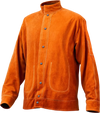 VEVOR Leather Welding Jacket, Heavy Duty Cowhide Flame Resistant Welding Coat, Waterproof Heat-Resistant Safety Jacket with 4 Pockets & Adjustable Cuffs for Welders Steelworks - L Size