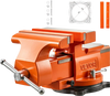 VEVOR Heavy Duty Bench Vise, 8" Jaw Width, Multi-Purpose Ductile Iron Bench Vise with Anvil and 360-Degree Locking Swivel Base, 2.95" Throat Depth, 8" Max Jaw Opening, for Drilling, Pipe Cutting