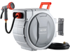 VEVOR Retractable Garden Hose Reel, 1/2 in x 100 ft, Wall Mounted Hose Reel with 9-Function Sprayer Nozzle and 180° Swivel Bracket, Any Length Lock, Automatic Slow Rewind System, for Garden Watering
