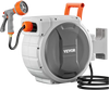 VEVOR Retractable Garden Hose Reel, 1/2 Inch x 65 ft Wall Mounted Hose Reel, Heavy Duty Garden Hose Reel with 9 Patterns Nozzle, Any Length Lock, Upgraded Slow Return System and 180°Swivel Bracket