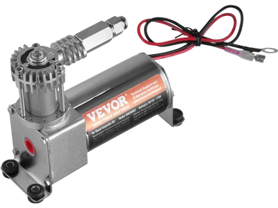 VEVOR Air Shock Controller Kit, 12V 100PSI On Board Air Compressor System, Air Ride Suspension Compressor Kit with Single Path System, Pressure Gauge & Air Line for Trucks Vans