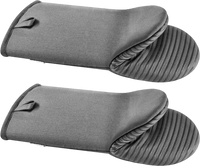 VEVOR Oven Mitts, Mini Oven Mitt Set with Non-Slip Silicone Strips, High Heat Resistant to 500℉, Lightweight Cotton Baking Mitts 13.07 x 6.1 inch with 2 No-Marks Hooks for Home, Kitchen, 2 Piece