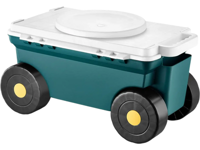 VEVOR Garden Scooter with Seat, 2 in 1 Rolling Garden Cart with Storage Bin, Supports up to 227 lbs, Outdoor Wagon with Handle, Lightweight Storage Gardening Stool for Yard Weeding Planting