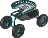 VEVOR  Rolling Garden Cart with Swivel Seat, Heavy Duty Garden Seat with Storage Basket & Tool Tray, 300 lbs Weight Capacity, Outdoor Utility Gardening Stool Scooter for Lawn Yard Planting Weeding
