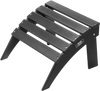 VEVOR Adirondack Ottoman, 18.7L x 19.7W x 13H Inch HDPE Plastic Folding Adirondack Ottoman, Weather-Resistant Foot Rest for Adirondack Chair, Widely Used for Outside Porch Pool Lawn Backyard, Black