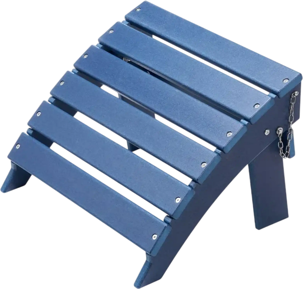 VEVOR Adirondack Ottoman, 15.7L x 18.9W x 13H Inch HDPE Plastic Folding Adirondack Ottoman, Weather-Resistant Foot Rest for Adirondack Chair, Widely Used for Outside Porch Pool Lawn Backyard, Blue