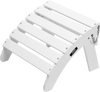 VEVOR Adirondack Ottoman, 17.7L x 19.7W x 13.8H Inch HDPE Plastic Folding Adirondack Ottoman, Weather-Resistant Foot Rest for Adirondack Chair, Widely Used for Outside Porch Pool Lawn Backyard, White