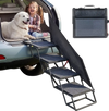 VEVOR Dog Stairs for Car, 4 Steps Extra Wide Foldable Dog Ramp for Large Dogs with Non-Slip Rug Surface, Portable Lightweight Pet Ladder for Car, SUV, Truck, High Beds, Sofas, Support up to 400 lbs