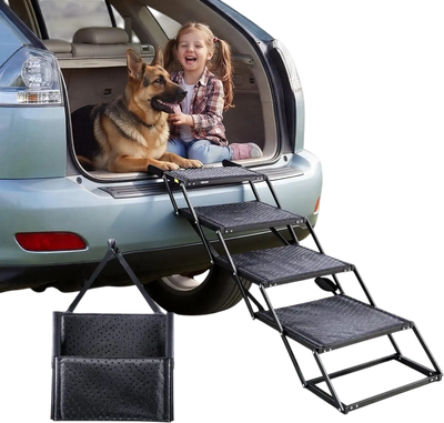 Vevor Dog Stairs 4-Step Foldable Car Ramp for Large Dogs New