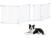 VEVOR Freestanding Dog Gate 30" Tall 4-Panel Foldable Metal Pet Gate White, For Stairs Doorways, Dual-Triangle Support, Sturdy Metal Construction, Freestanding or Wall Mount, Flexible Shapes, Easy Fit