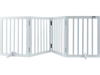 VEVOR Freestanding Pet Barrier, 24" Height x 80.3" Width, 4-Panel Folding Dog Gate for Various Openings, Expandable and Quiet Foot-Supported Indoor Dog Fence, White