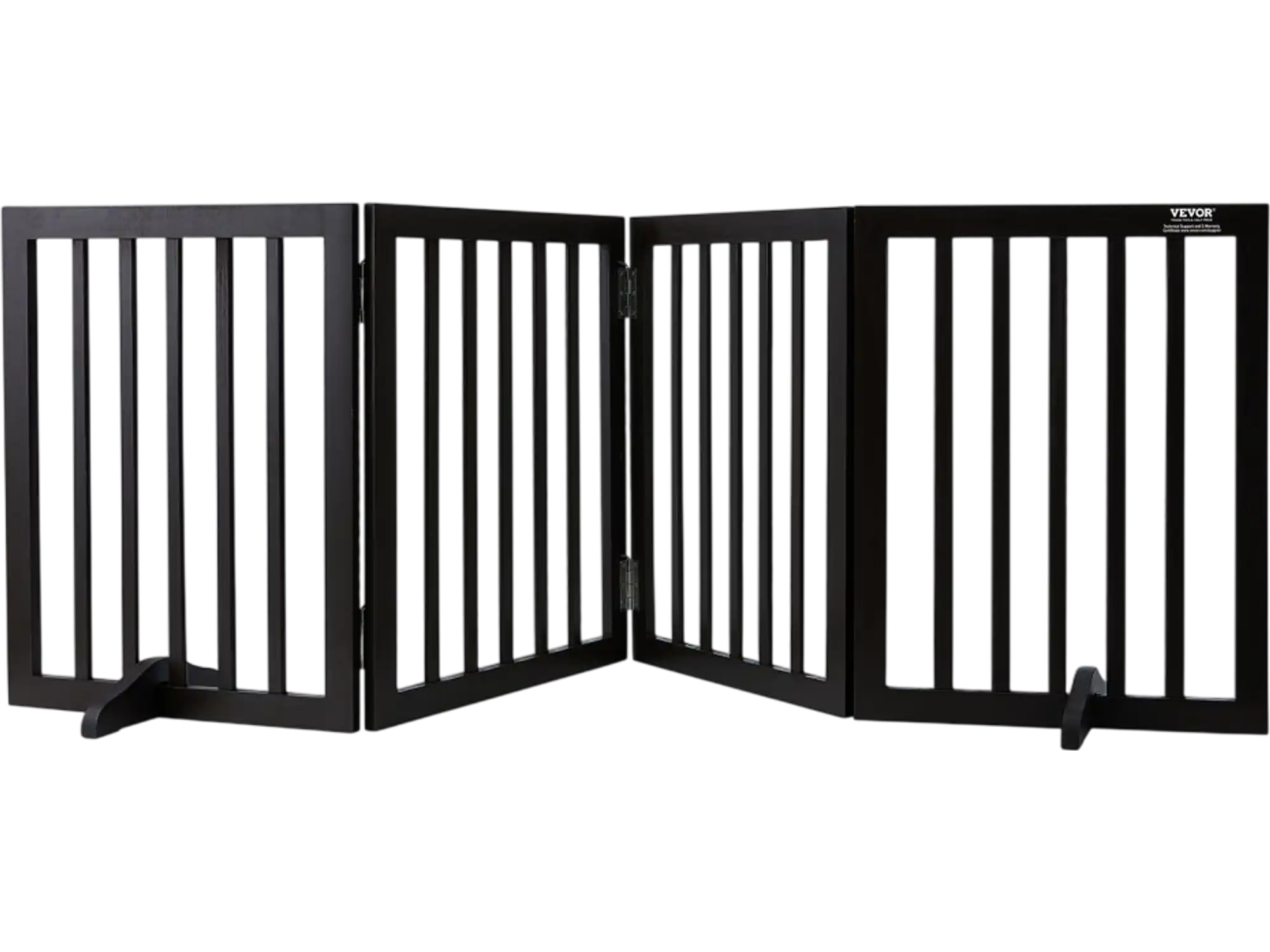 Vevor Dog Gate Foldable Indoor Pet Barrier Brown 24