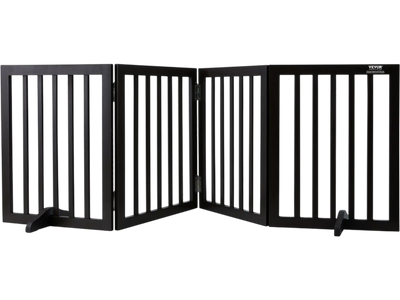 Vevor Dog Gate Foldable Indoor Pet Barrier Brown 24