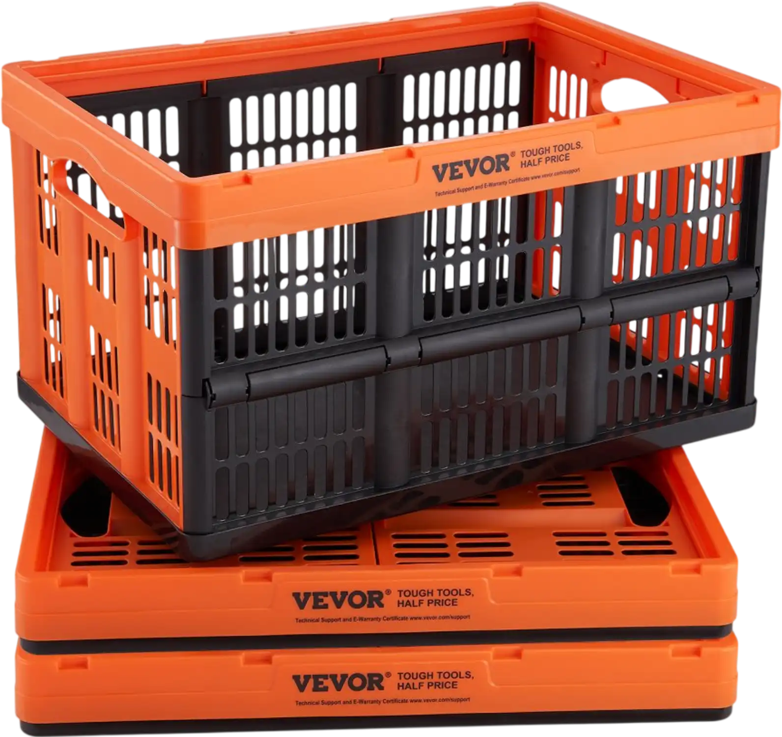 Vevor Storage Bins 45L 3-Pack Collapsible Folding Stackable Basket with Handles New