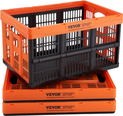 Vevor Storage Bins 45L 3-Pack Collapsible Folding Stackable Basket with Handles New
