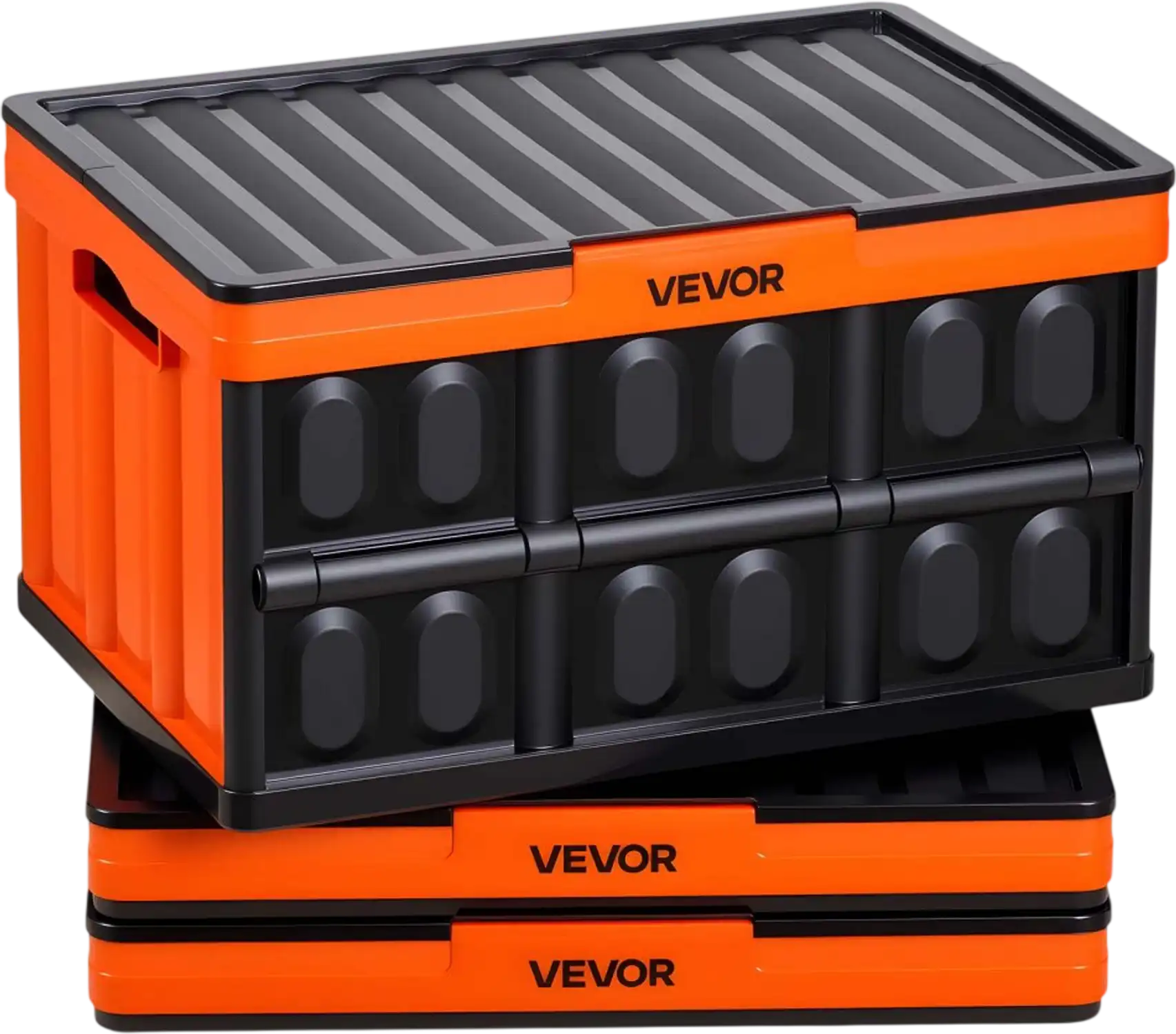 Vevor Storage Bins 45L 3-Pack Collapsible Plastic with Lids New