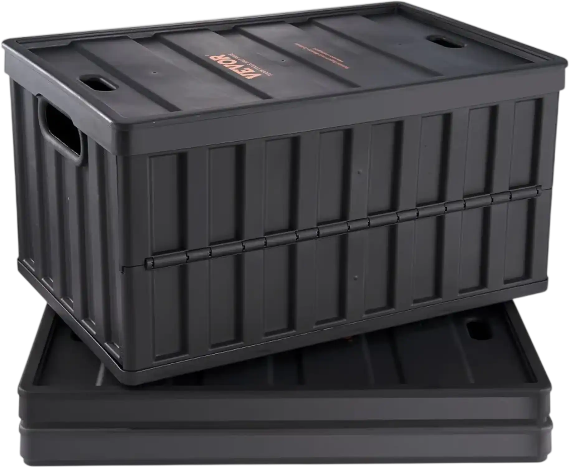 Vevor Storage Bins 65L 3-Pack Collapsible Folding Stackable Utility Crates with Lids New