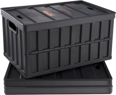 Vevor Storage Bins 65L 3-Pack Collapsible Folding Stackable Utility Crates with Lids New