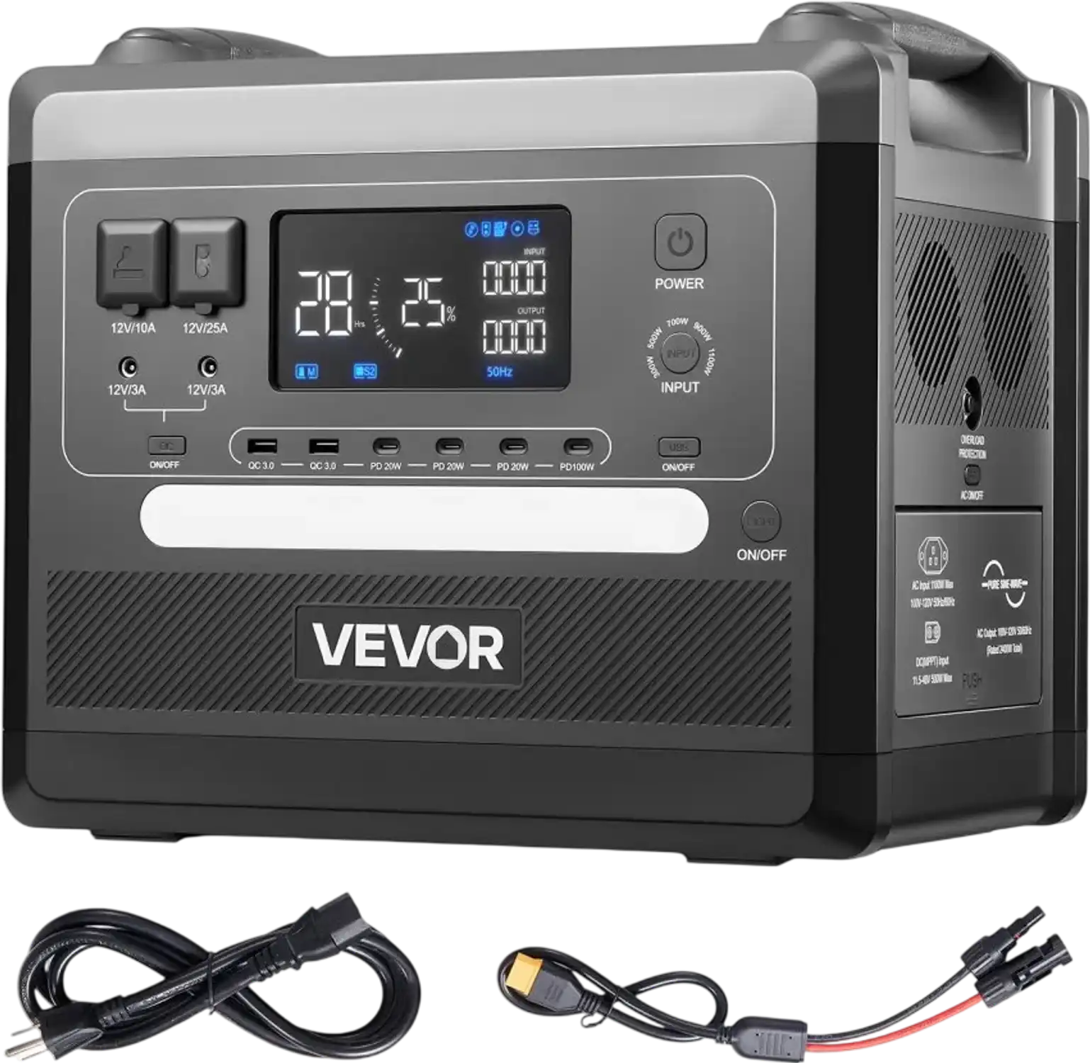 Vevor Portable Power Station 2400W 2160Wh Solar Generator New