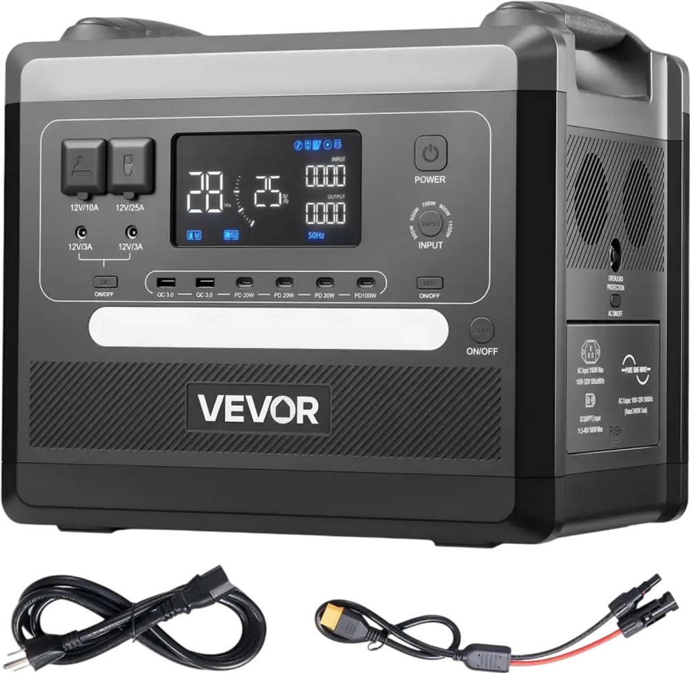 VEVOR Portable Power Station, 2400W 2160Wh Power Station Solar Generator with 10 Output Ports & Adjustable Input Power, Expandable LiFePO4 Battery Backup for Home Camping RV (Solar Panel NOT Included)