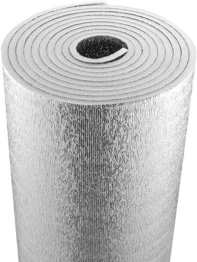 VEVOR Double Reflective Insulation Roll, Foam Core Radiant Barrier, 15.1mm 48 in x 25 ft, Double-Sided Aluminum Foil EPE Foam Heat Reflective Shield, Thermal Insulation Roll for Window RV Roof