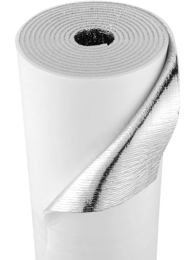 VEVOR Reflective Insulation Roll, 2 Car Garage Door Thermal Insulation Kit, 6mm 24 in x 18 ft, 4 Rolls Aluminum Foil EPE Foam Core Radiant Barrier, White PE Film Heat Shield for Garage Doors