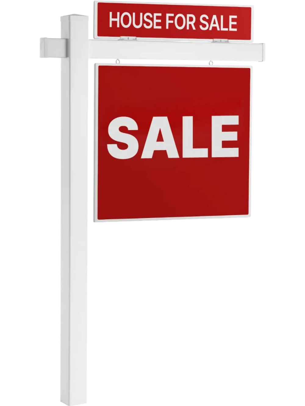 VEVOR Real Estate Sign Post, 6 ft Tall, PVC Realtor Yard Sign Holder with 47 in Arm Holds up to 36 in, Easy to Install, Wind-Resistant, for Open House and Home, Yard, Road, Outdoor, White (No Signs)