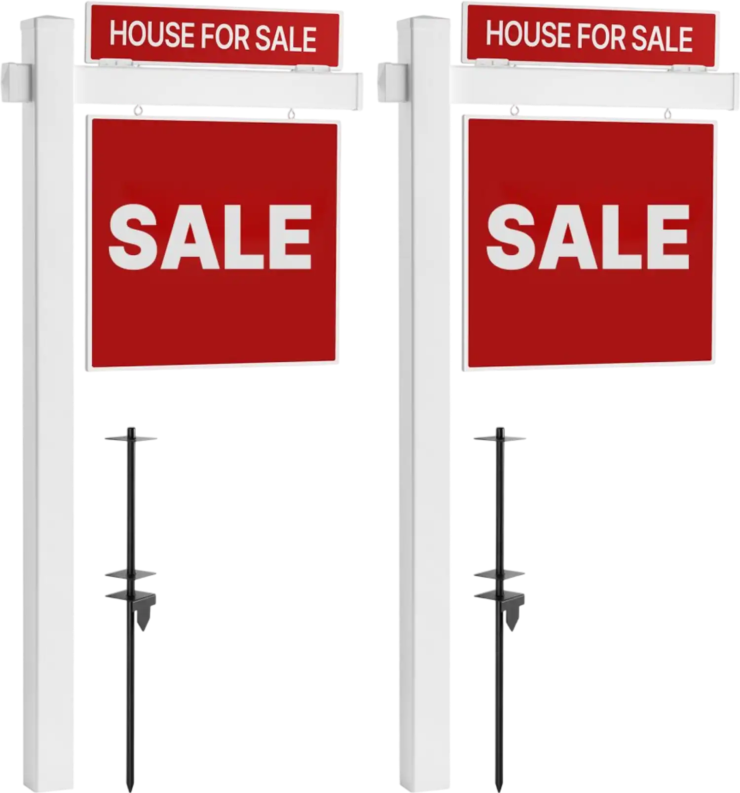 Vevor Real Estate Sign Post 2-Pack 6' PVC Yard Sign Holder White New