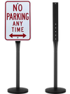 VEVOR Cast Iron Sign Post, 4 ft Portable Heavy Duty Steel Post Sign Holder with Hard Plastic Base & Wheels, U-Channel Sign Stand for Garden, Courtyard, Farm or Traffic Intersection, Black