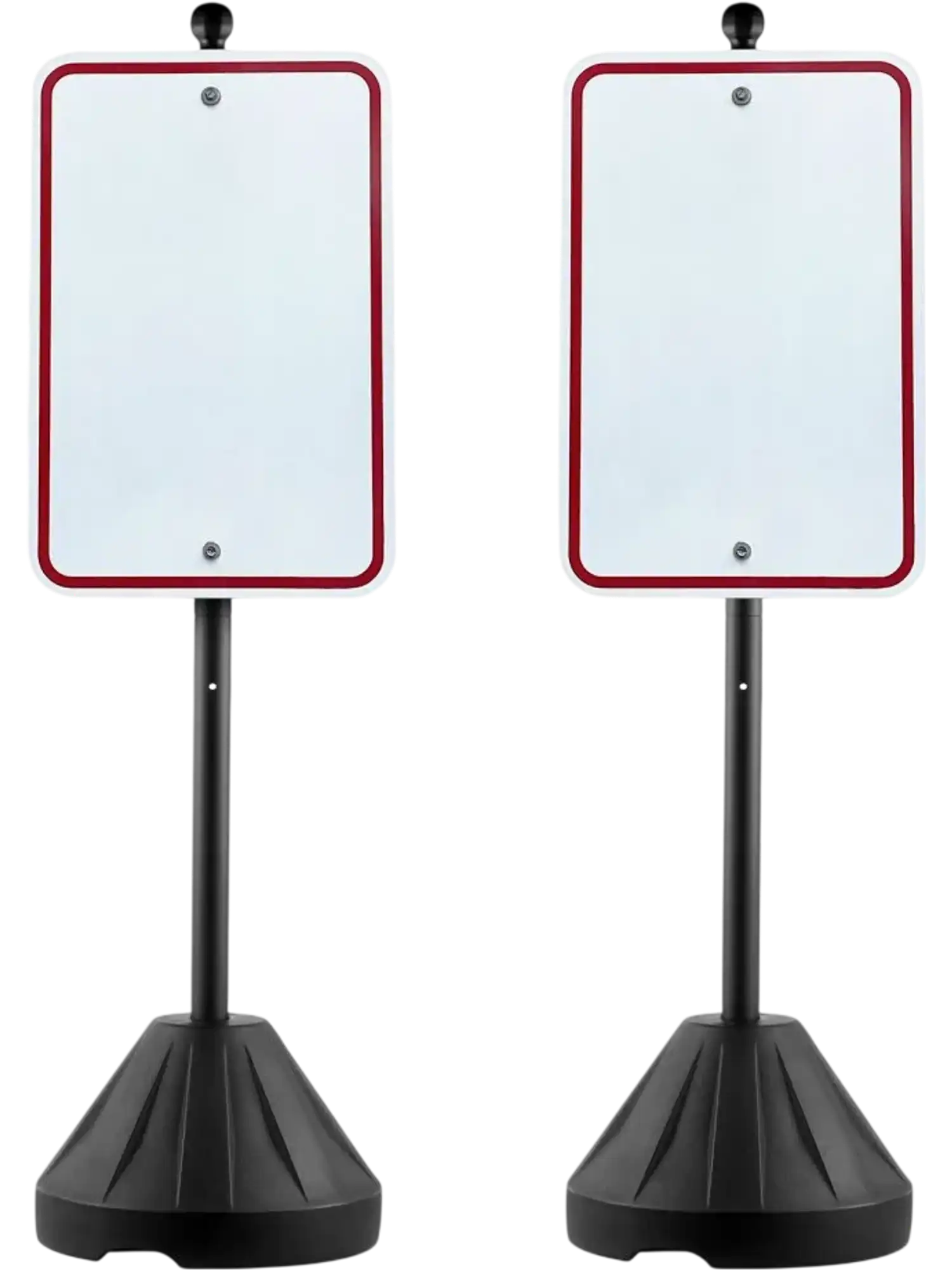 Vevor Portable Marker Pole 5' Movable Sign Post Stand with Wheels Black New