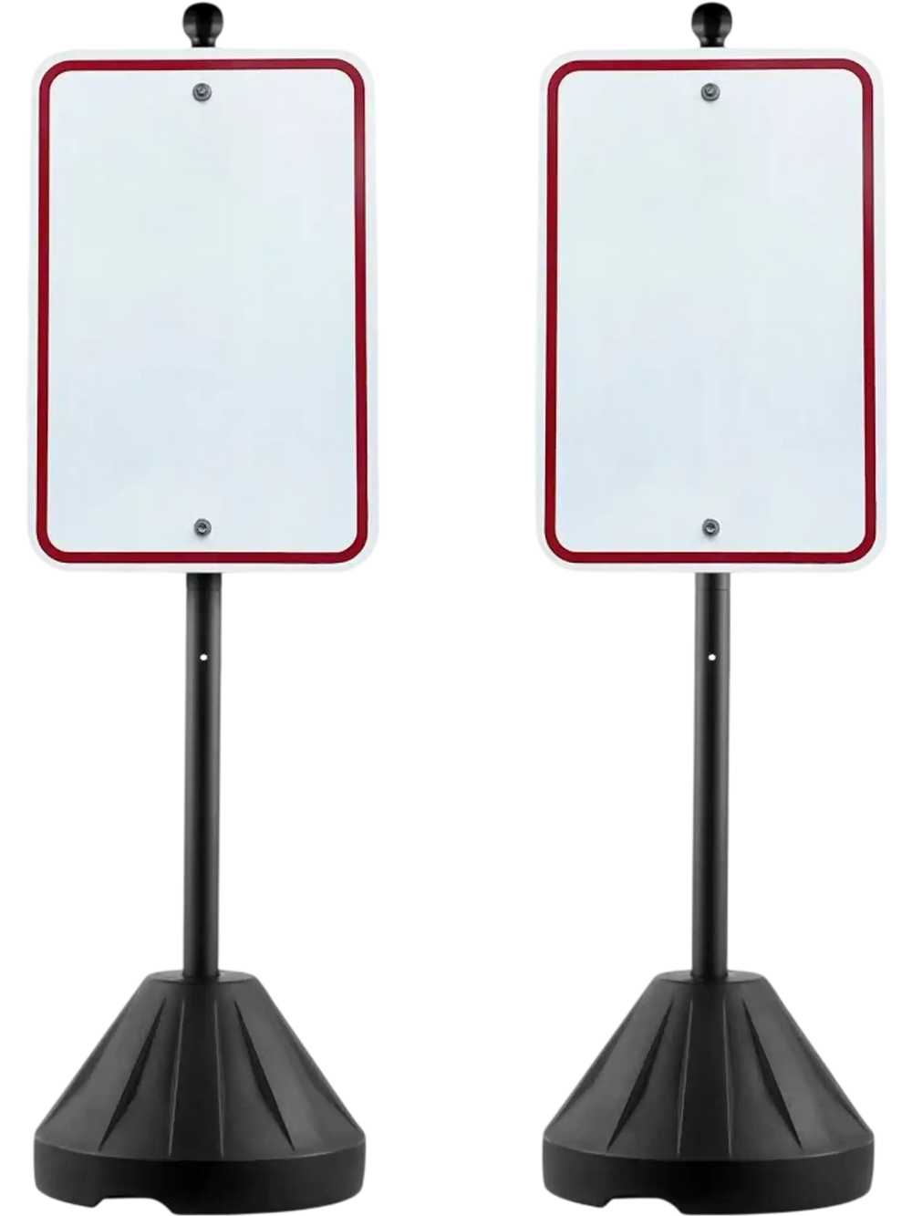 Moveable Sign Board Vevor Portable Marker Pole 5' Movable Sign Post Stand with Wheels Blac ...