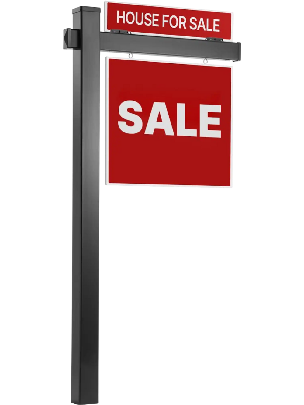 VEVOR Real Estate Sign Post, 6 ft Tall, PVC Realtor Yard Sign Holder with 36 in Arm Holds up to 24 in, Easy to Install, Wind-Resistant, for Open House and Home, Yard, Road, Outdoor, Black (No Signs)