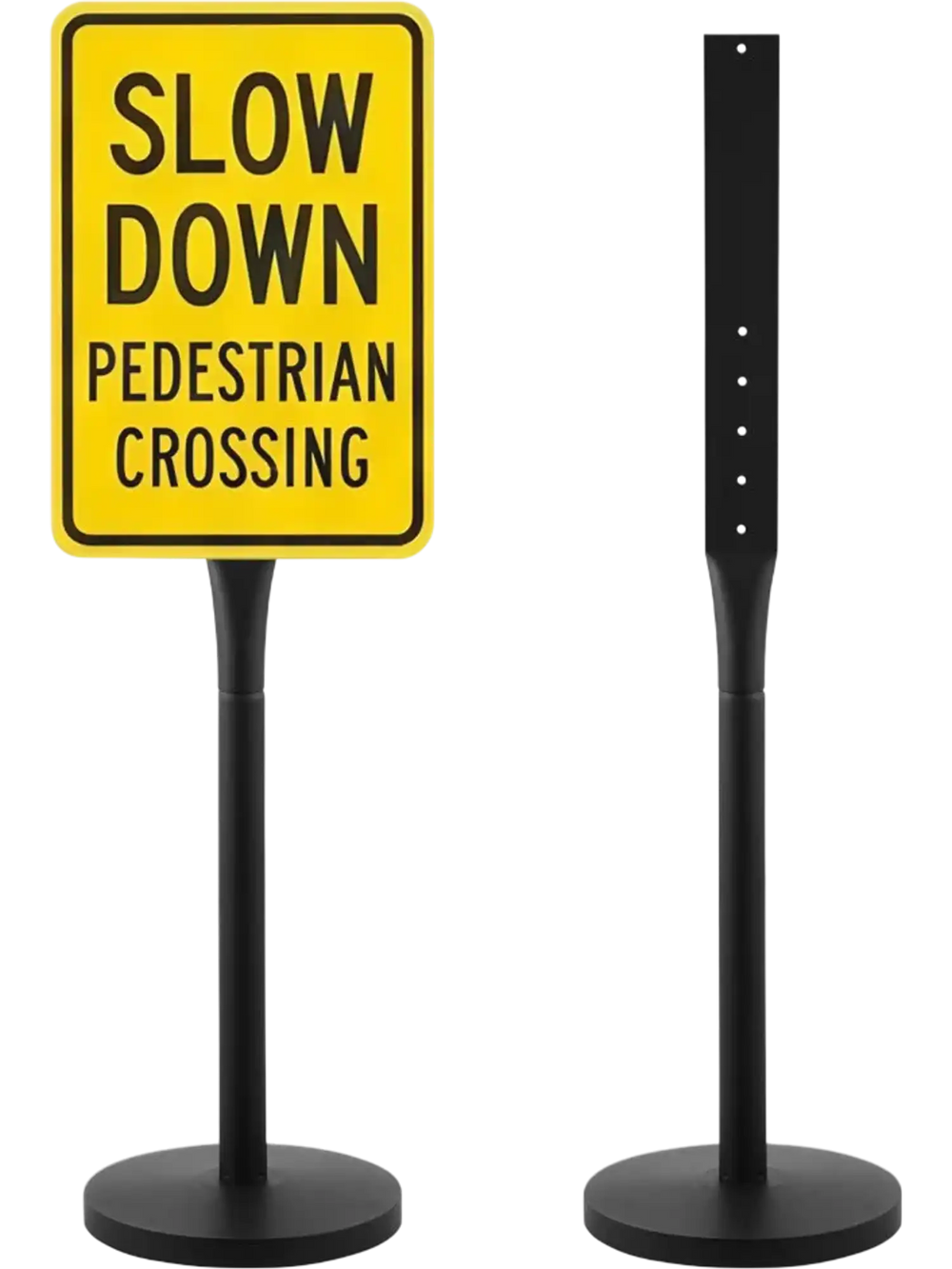 Vevor Sign Post Portable 2-Pack 4' Metal Sign Stands with Cast Iron Ba ...