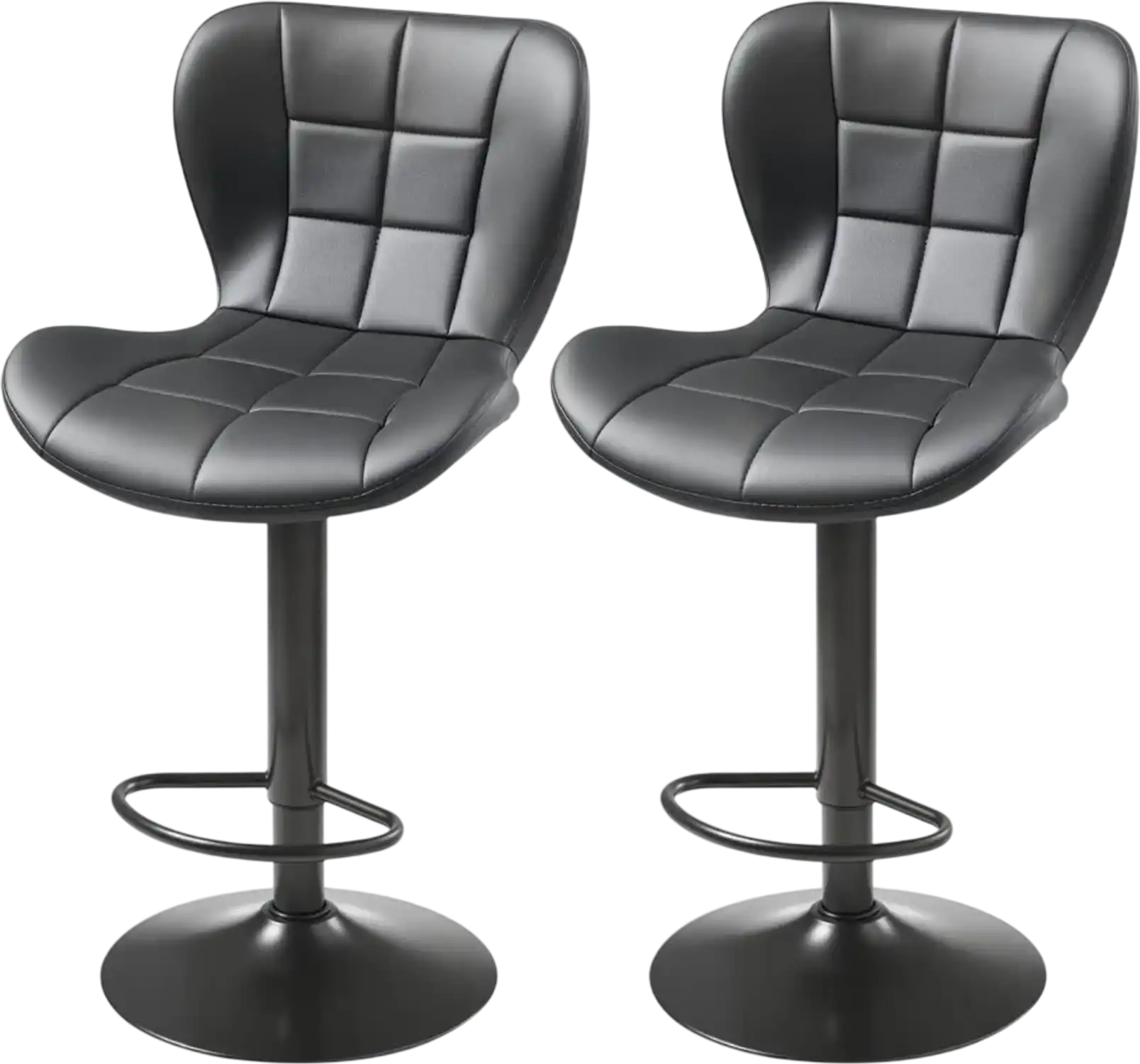 Vevor Bar Stool Set of 2 Height Adjustable Swivel Counter Height Chairs Black New
