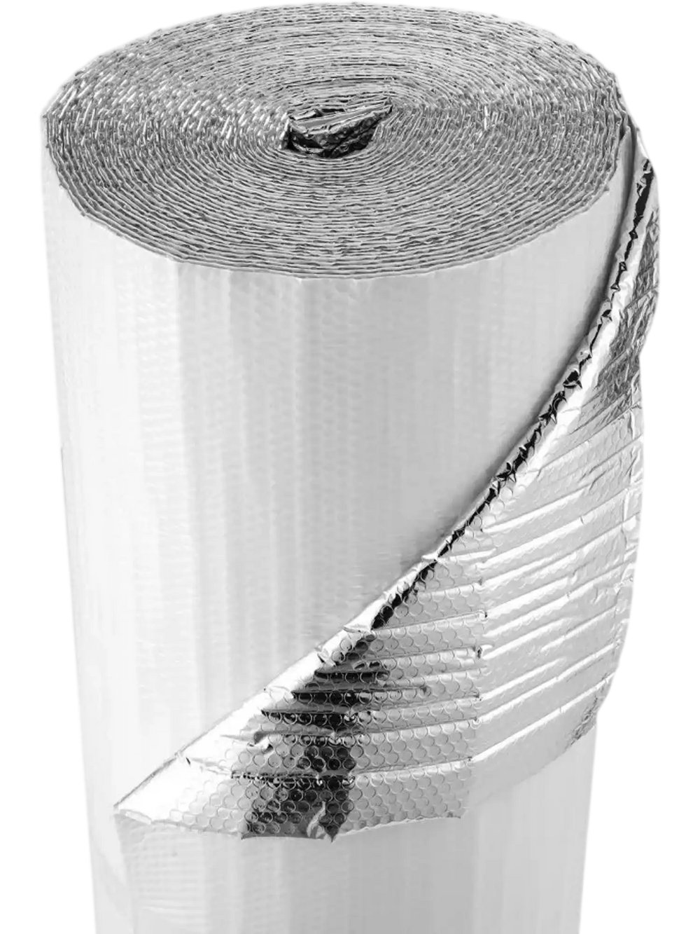 VEVOR Reflective Insulation Roll, Double-Layer Air Bubble Radiant Barrier, 6mm 48 in x 100 ft, Aluminum Foil White PE Film Heat Reflective Shield, Thermal Insulation Roll for Garage Door Window RV Roofs