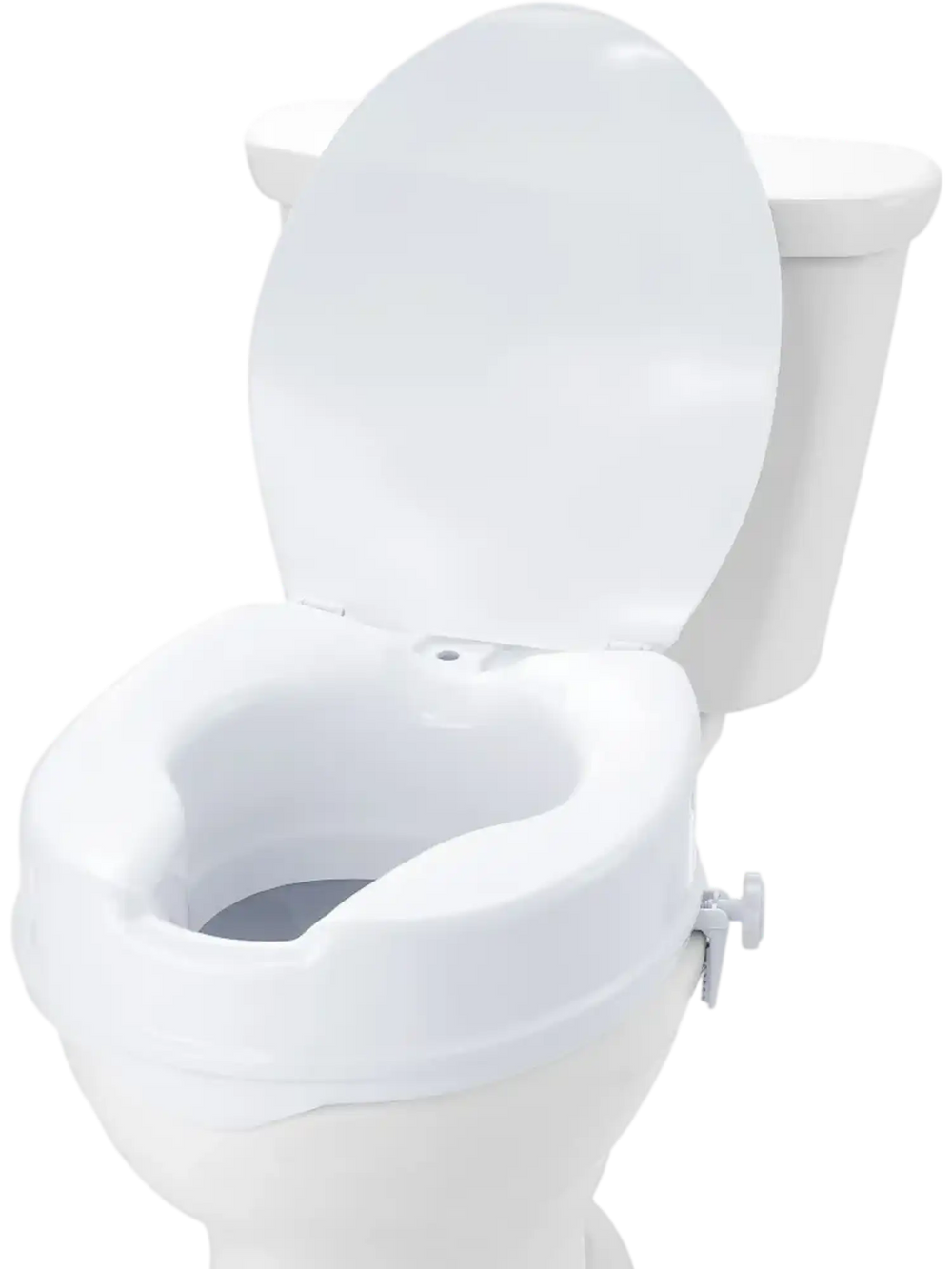 VEVOR Raised Toilet Seat, 4" Height Raised, 300 lbs Weight Capacity, Universal Toilet Seat Riser, Screw Rod Locking, with Toilet Seat, for Elderly, Handicap, Patient, Pregnant, Medical