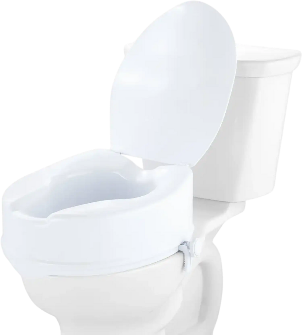 VEVOR Raised Toilet Seat, 6" Height Raised, 300 lbs Weight Capacity, Universal Toilet Seat Riser, Screw Rod Locking, with Toilet Seat, for Elderly, Handicap, Patient, Pregnant, Medical