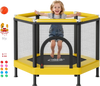 VEVOR Trampoline for Kids, Toddler Mini Trampoline, 132 lbs Capacity Indoor Outdoor Play Toys with Enclosure Net and Basketball Hoop, Easy to Assemble, Christmas Toys Birthday Gifts for Girls Boys