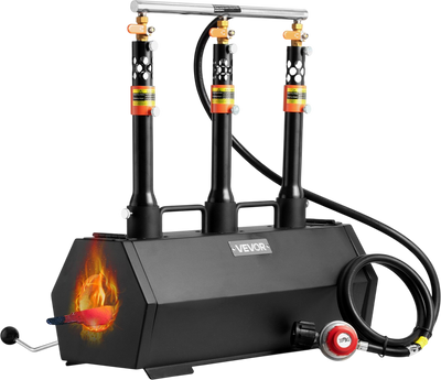 VEVOR Portable Propane Forge, 3 Burners, 2600℉ Tool and Knife Making Blacksmithing Farrier Forge, Large Capacity Hexagon, Cold-Rolled Steel Gas Forging Tools and Equipment, Use for Metal Forging