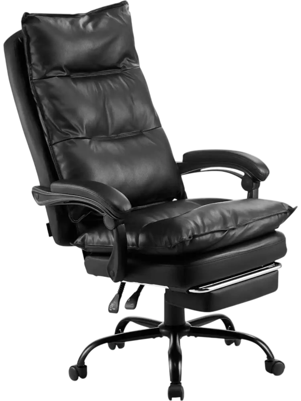 VEVOR Executive Office Chair with Footrest, 400lb Capacity Office Chair with Lumbar Pillow, Heavy Duty Ergonomic Chair, Height Adjustable PU Leather Reclining Home Office Desk Chairs