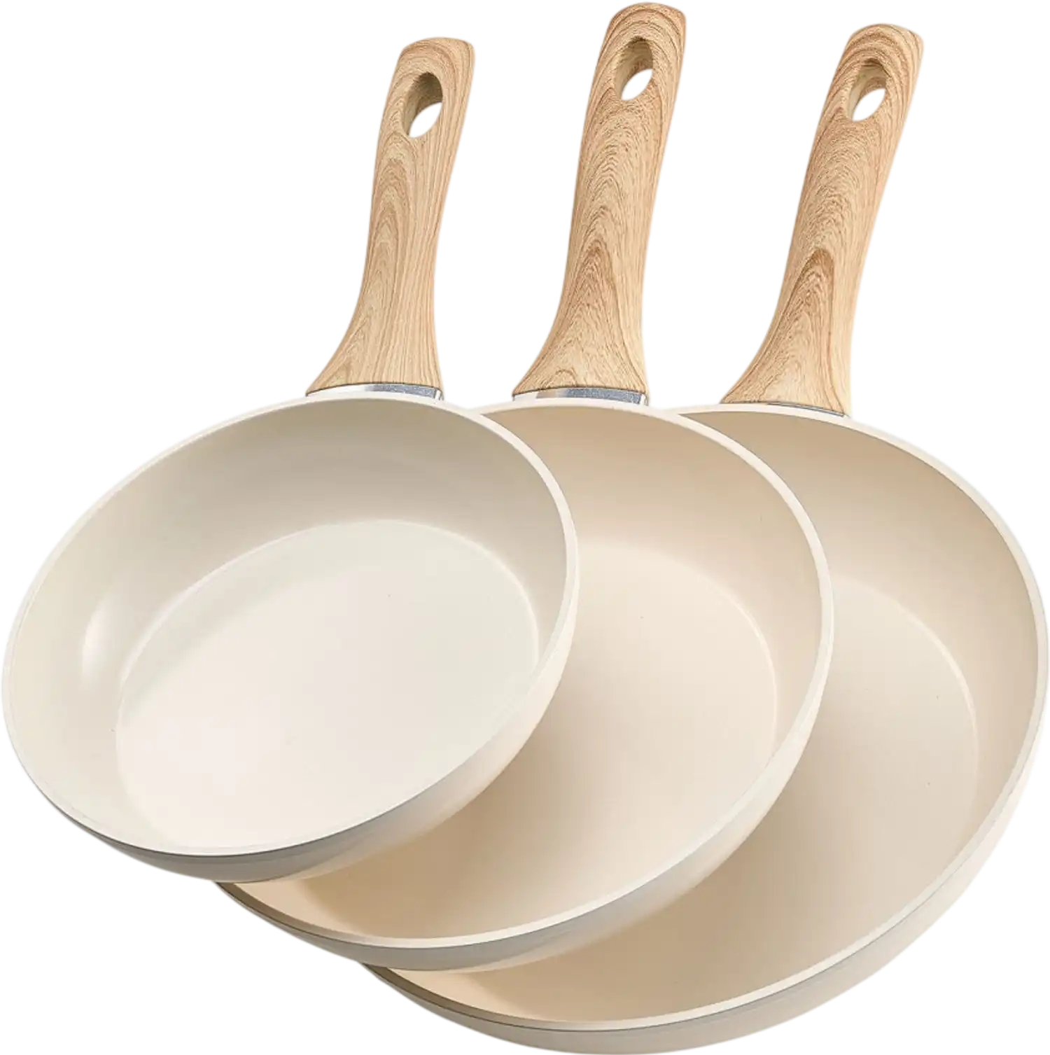 Vevor Skillet Set 3-Piece Aluminum Frying Pan Set 8