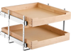 VEVOR 2 Tier Pull Out Cabinet Organizer, 20"W x 21"D Cabinet Drawer, Soft Close Slide out Shelf, Heavy-Duty Sliding Wood Drawer, Adjustable Base Cabinet Organization for Kitchen Pantry Bathroom