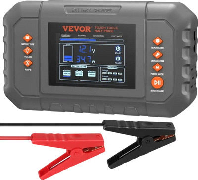 Vevor Battery Charger 35A Smart Lithium LiFePO4 Lead-Acid Car Battery Charger with LCD Display New