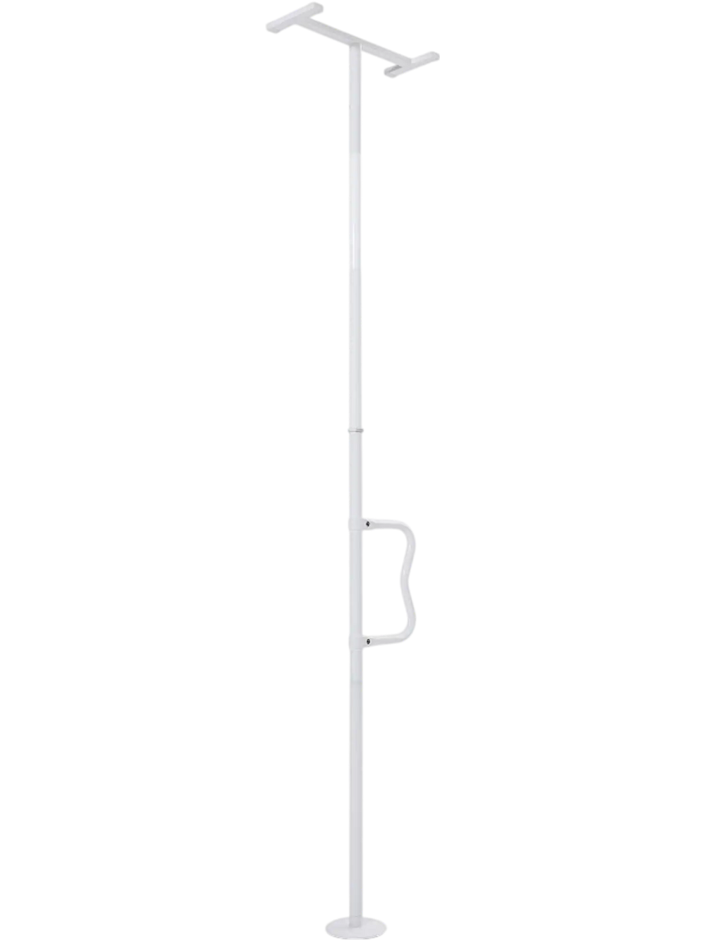 VEVOR Floor-to-Ceiling Transfer Pole, Tension Mounted Bathroom Grab Bar with Anti-Slip Curve Handle, 300 Lbs Capacity Security Pole for Elderly, Ideal Senior Safety Pole for 7-10 Ft Ceilings, White