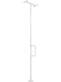 VEVOR Floor-to-Ceiling Transfer Pole, Tension Mounted Bathroom Grab Bar with Anti-Slip Curve Handle, 300 Lbs Capacity Security Pole for Elderly, Ideal Senior Safety Pole for 7-10 Ft Ceilings, White