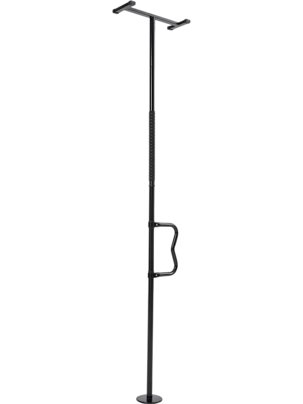 VEVOR Floor-to-Ceiling Transfer Pole, Tension Mounted Bathroom Grab Bar with Anti-Slip Curve Handle, 300 Lbs Capacity Security Pole for Elderly, Ideal Senior Safety Pole for 7-10 Ft Ceilings, Black