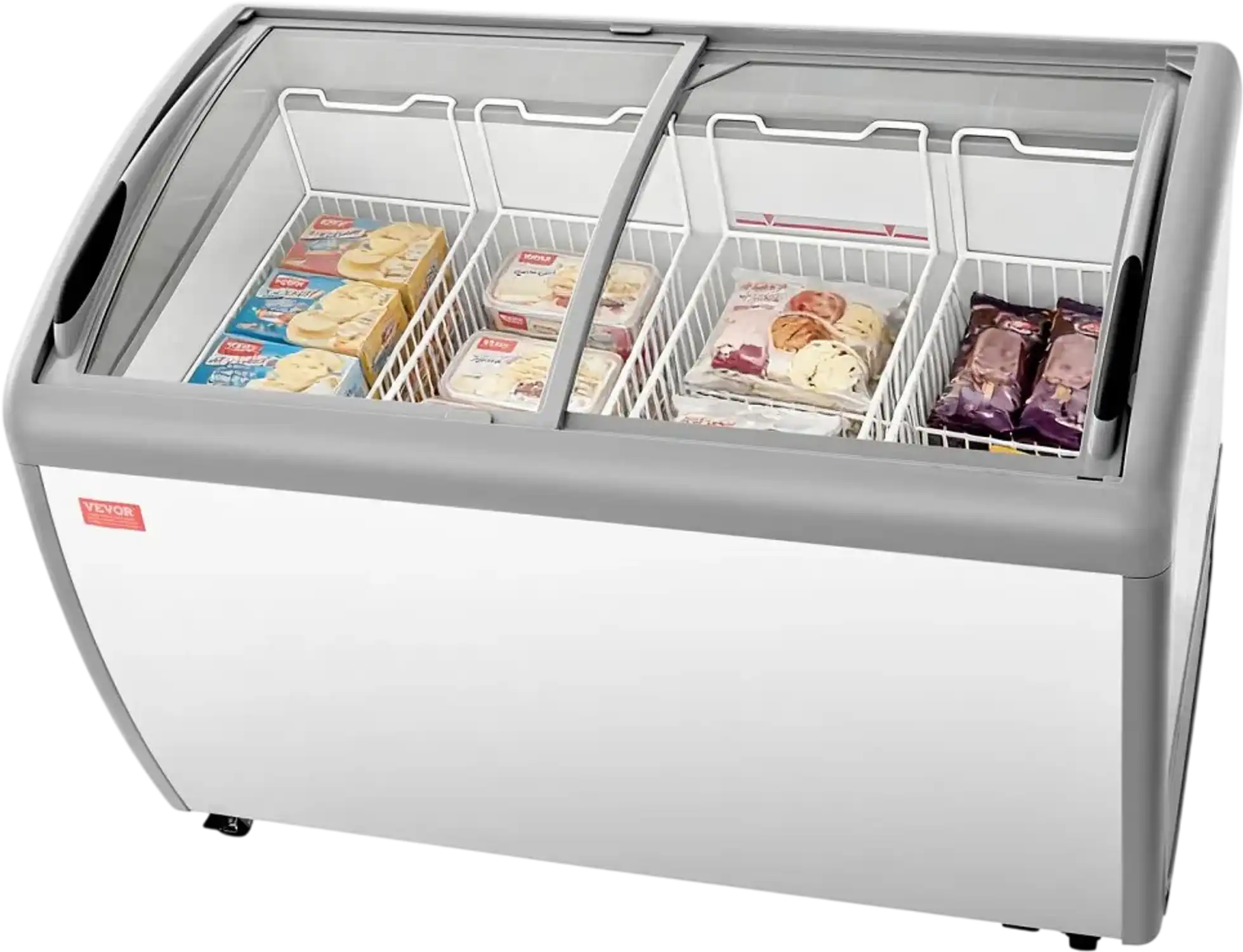 Vevor Chest Freezer Commercial Ice Cream Display Case 12.8 cu. ft. Sliding Glass Doors New