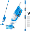 VEVOR Pool Vacuum, 26 GPM Handheld Cordless Hot Tub Vacuum with Extension Pole, for Deep Cleaning & Strong Suction, Rechargeable Pool Cleaner, Running up to 1Hour, for Above Ground/Inground Pool Spas