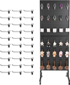 VEVOR Standing Pegboard Display, 23.6 x 63 in Pegboard Display Stand with Swivel Casters and 30 Hooks, Thickened Cold-Rolled Steel Peg Board Panel for Grocery, Retail Store and Jewelry Shop, Black